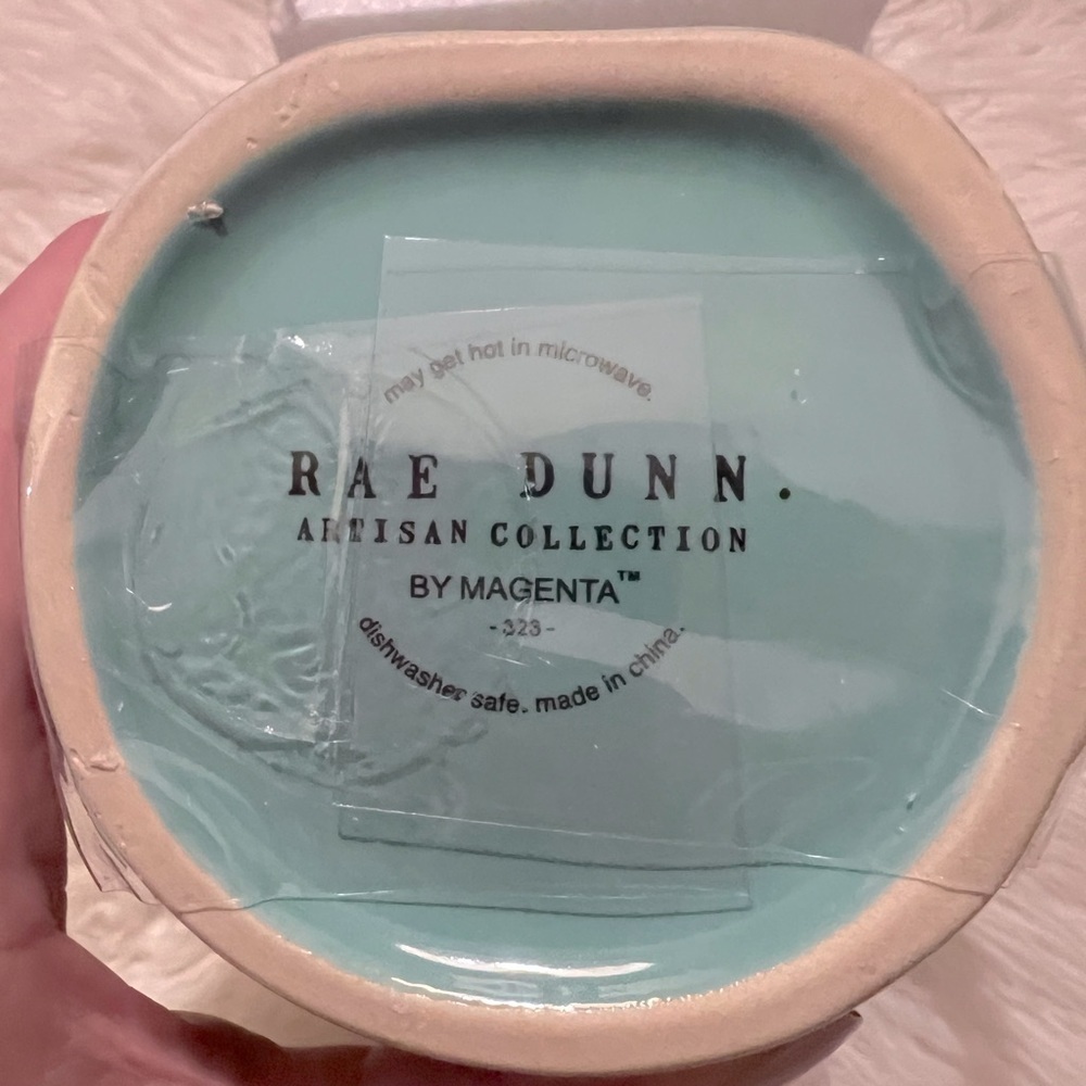 Rae dunn meet me at the beach lidded ceramic mug palm tree lid 8" NIB - Picture 3 of 5